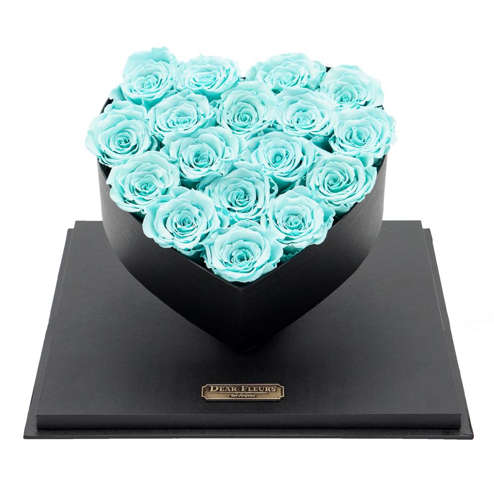 Acrylic Heart Rose Box - Black - Dear Fleurs