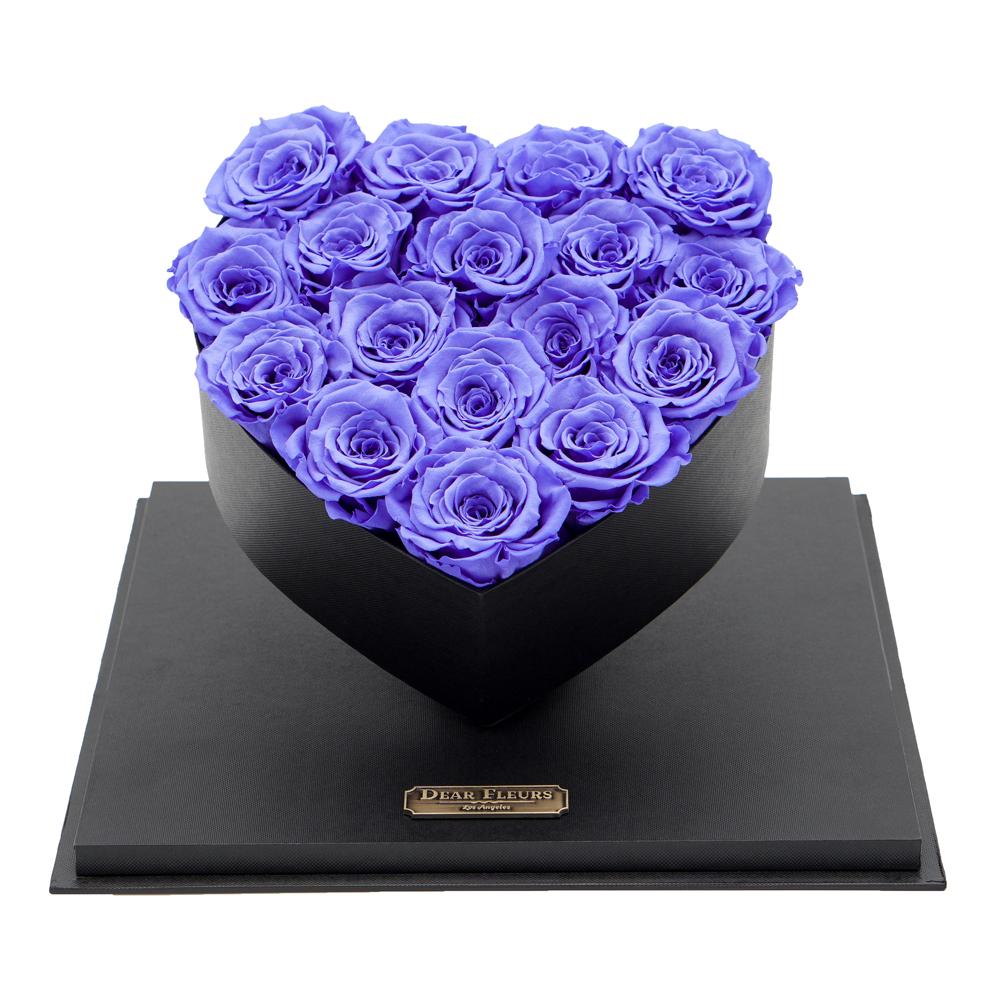 Dear Fleurs Acrylic Heart Rose Box Acrylic Heart Rose Box - Black