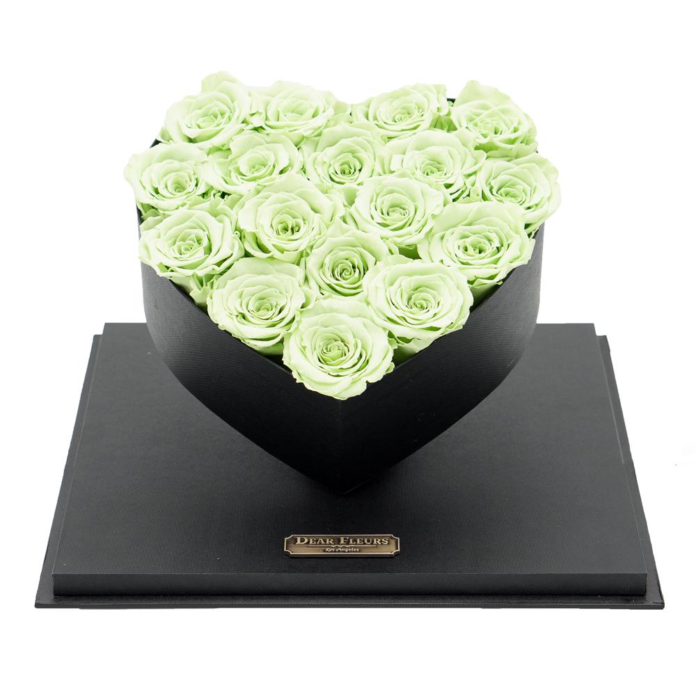 Dear Fleurs Acrylic Heart Rose Box Apple Green Acrylic Heart Rose Box - Black