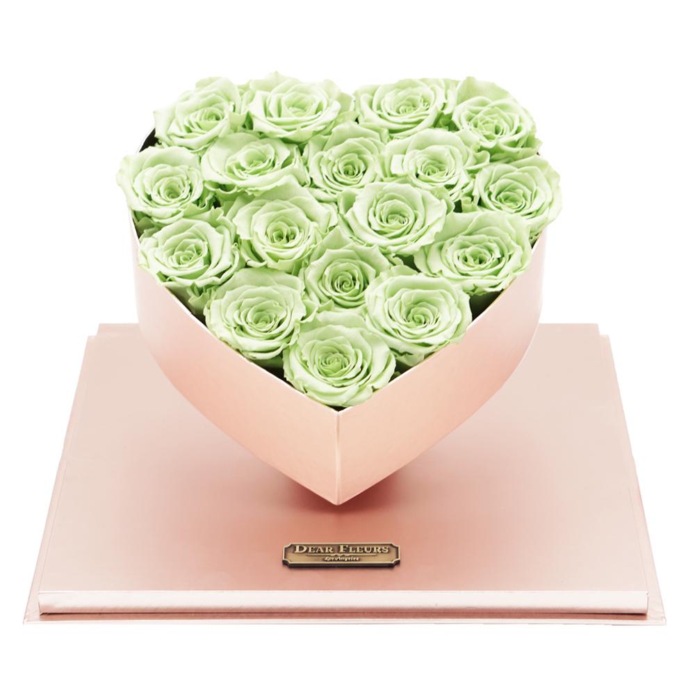 Dear Fleurs Acrylic Heart Rose Box Apple Green Acrylic Heart Rose Box - Pink