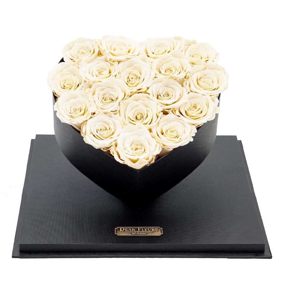 Dear Fleurs Acrylic Heart Rose Box Champagne Acrylic Heart Rose Box - Black