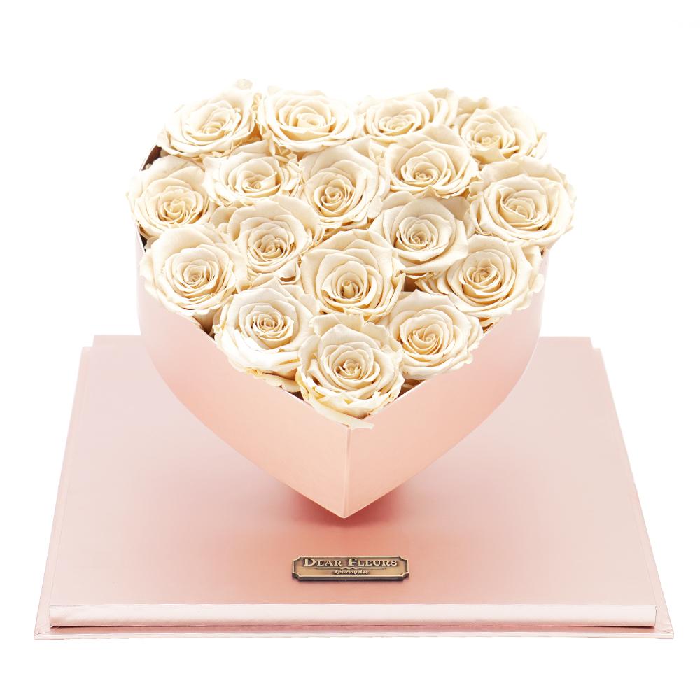 Dear Fleurs Acrylic Heart Rose Box Champagne Acrylic Heart Rose Box - Pink