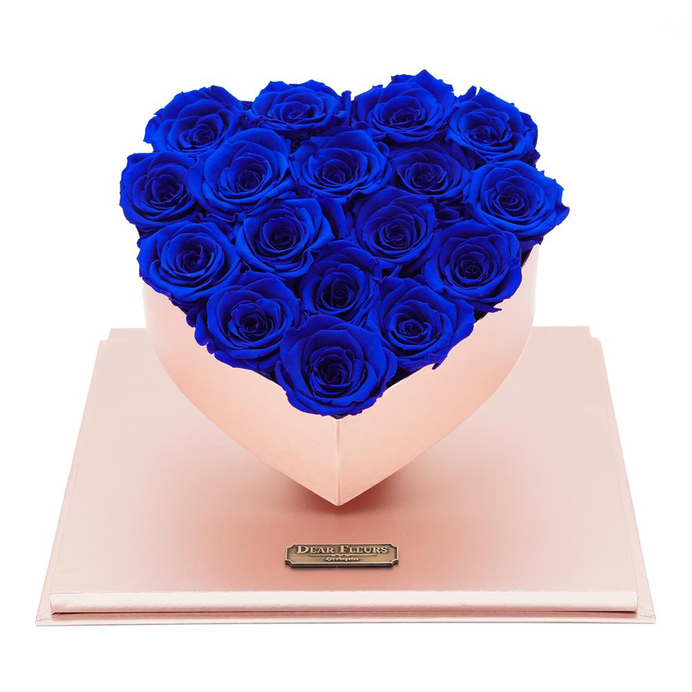 Dear Fleurs Acrylic Heart Rose Box Royal Blue Acrylic Heart Rose Box - Pink