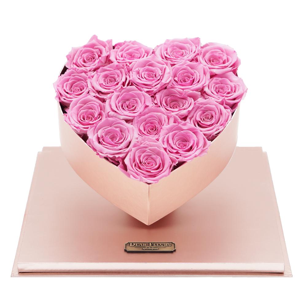 Dear Fleurs Acrylic Heart Rose Box Sweet Pink Acrylic Heart Rose Box - Pink