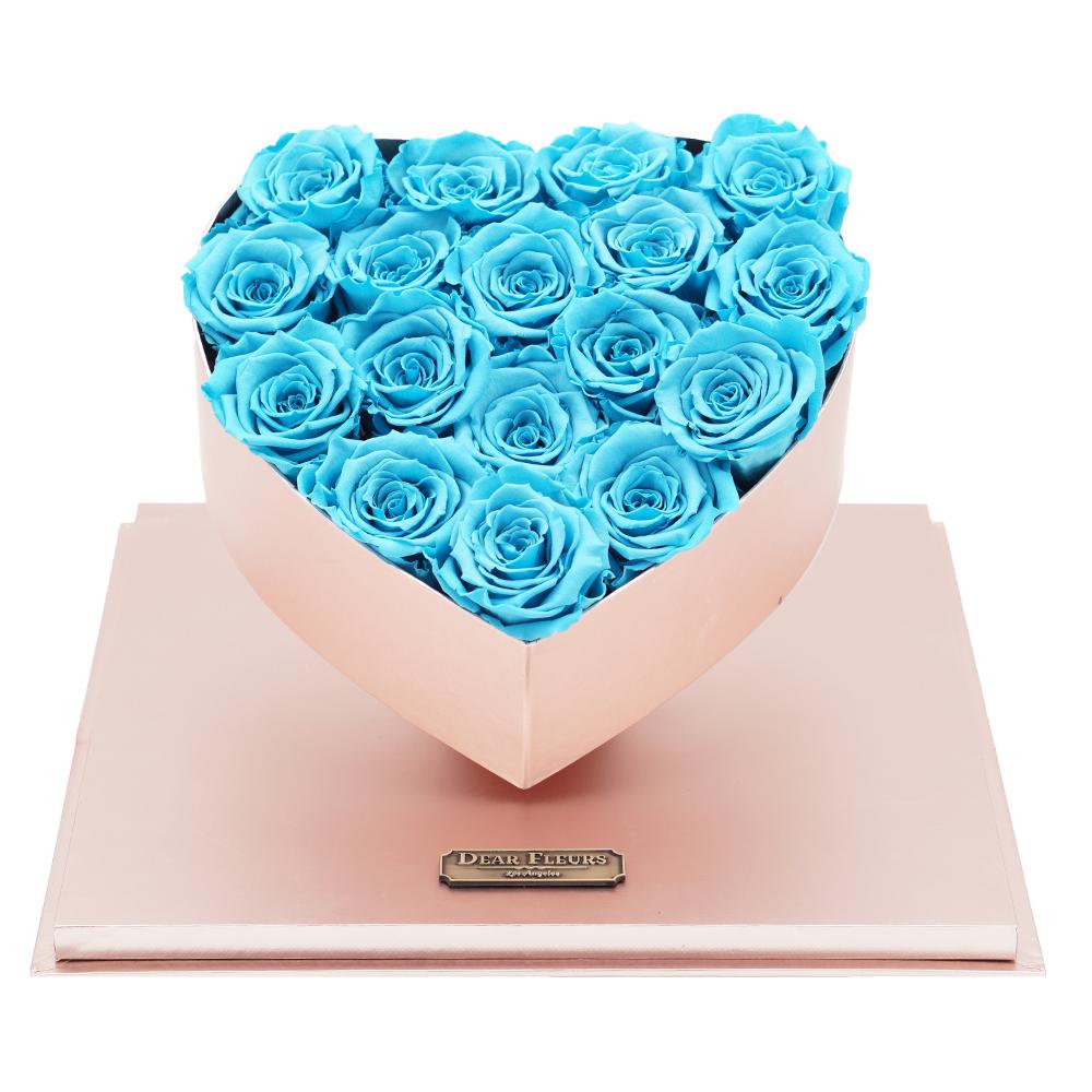 Dear Fleurs Acrylic Heart Rose Box Turquoise Acrylic Heart Rose Box - Pink