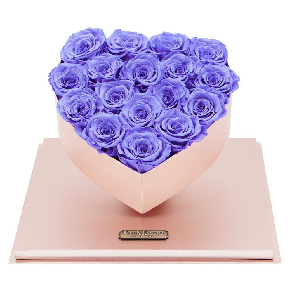 Dear Fleurs Acrylic Heart Rose Box Violet Acrylic Heart Rose Box - Pink