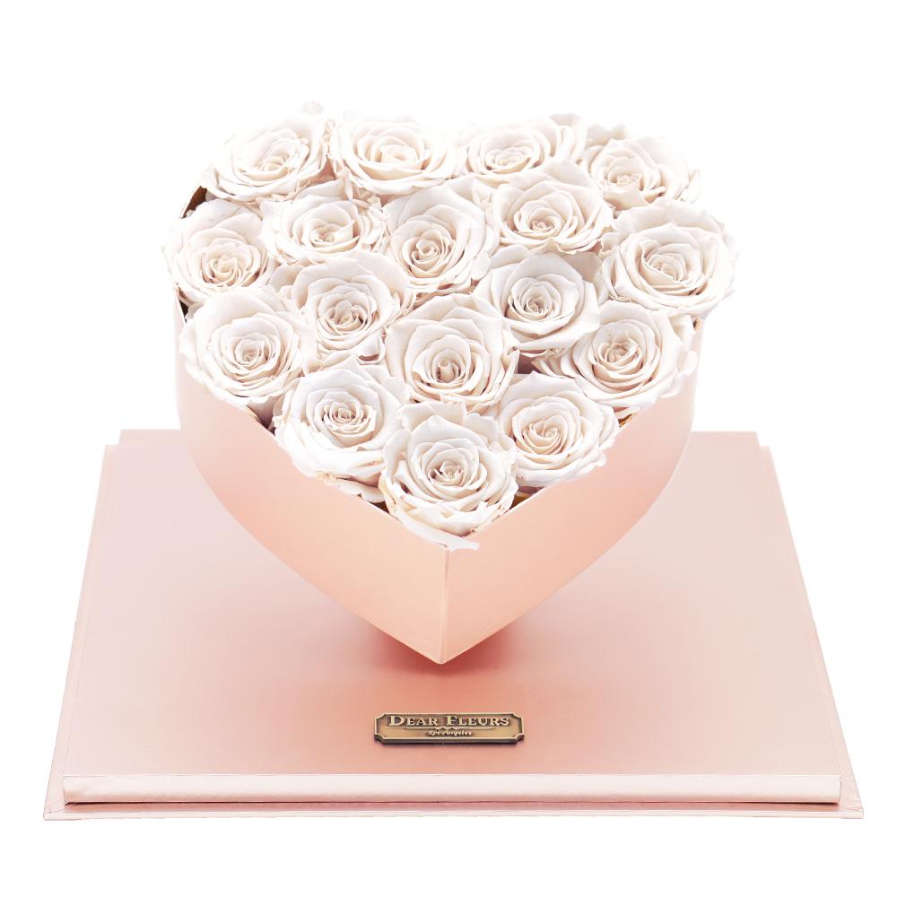 Dear Fleurs Acrylic Heart Rose Box White Acrylic Heart Rose Box - Pink