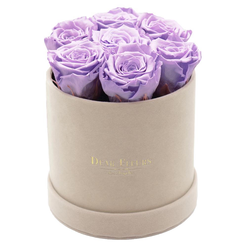Dear Fleurs Classic Velvet Roses Lavender Classic Velvet Roses - Beige Box