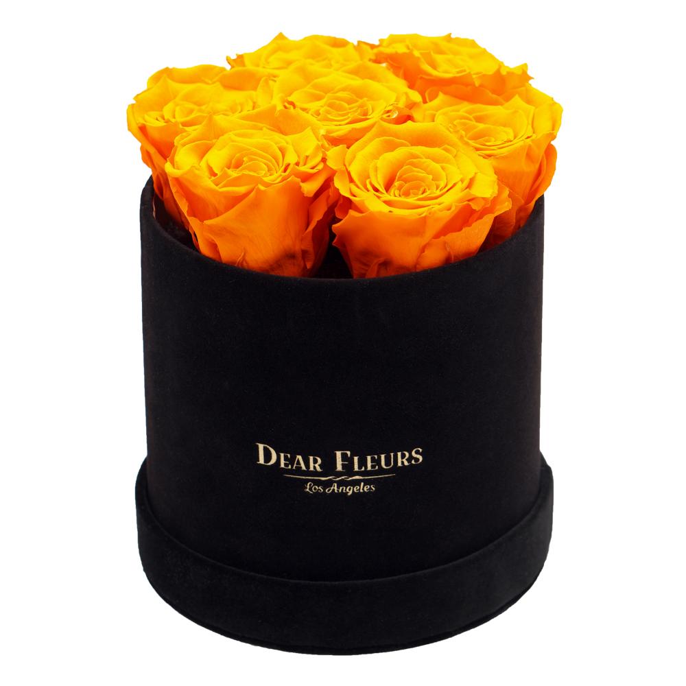 Dear Fleurs Classic Velvet Roses Orange Classic Velvet Roses - Black Box