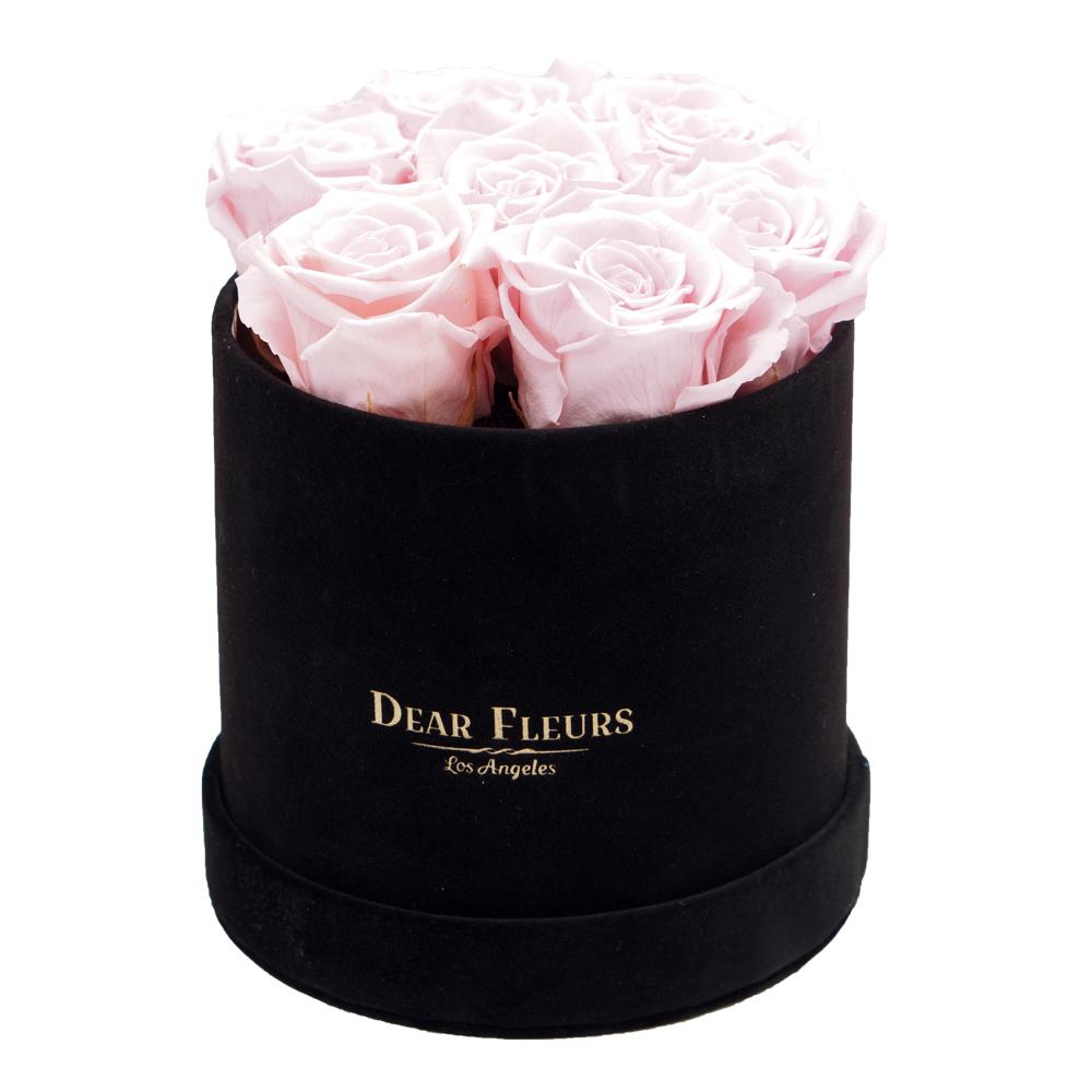 Dear Fleurs Classic Velvet Roses Rose Quartz Pink Classic Velvet Roses - Black Box
