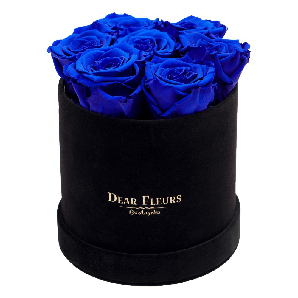 Dear Fleurs Classic Velvet Roses Royal Blue Classic Velvet Roses - Black Box