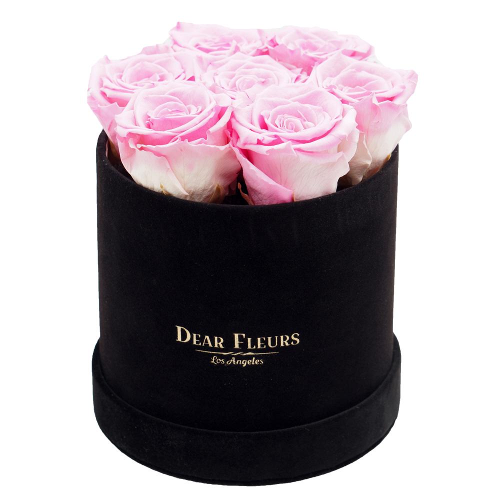 Dear Fleurs Classic Velvet Roses Sweet Pink Classic Velvet Roses - Black Box