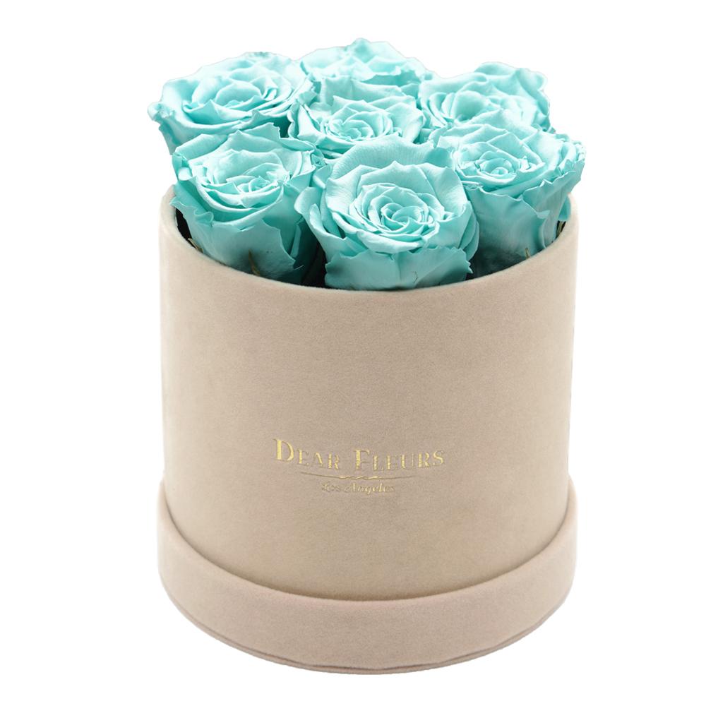 Dear Fleurs Classic Velvet Roses Tiffany Blue Classic Velvet Roses - Beige Box