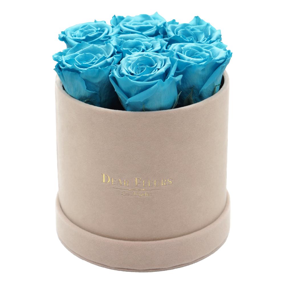 Dear Fleurs Classic Velvet Roses Turquoise Classic Velvet Roses - Beige Box