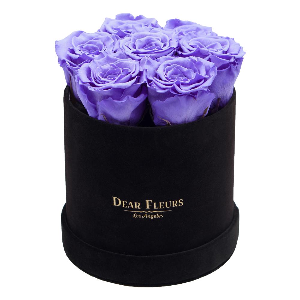 Dear Fleurs Classic Velvet Roses Violet Classic Velvet Roses - Black Box