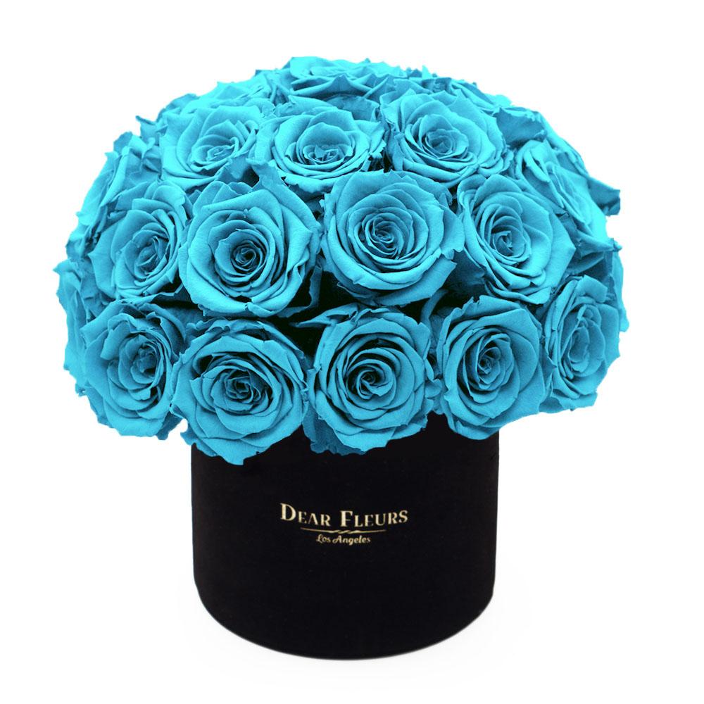 Dear Fleurs Dome Velvet Roses Turquoise Dome Velvet Roses - Black Box