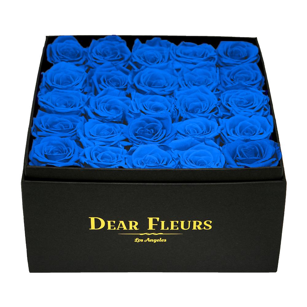 Dear Fleurs Medium Square Roses Azure Blue Medium Square Roses