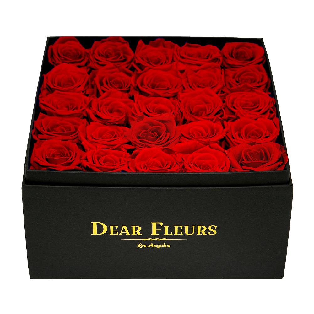 Dear Fleurs Medium Square Roses Red Medium Square Roses
