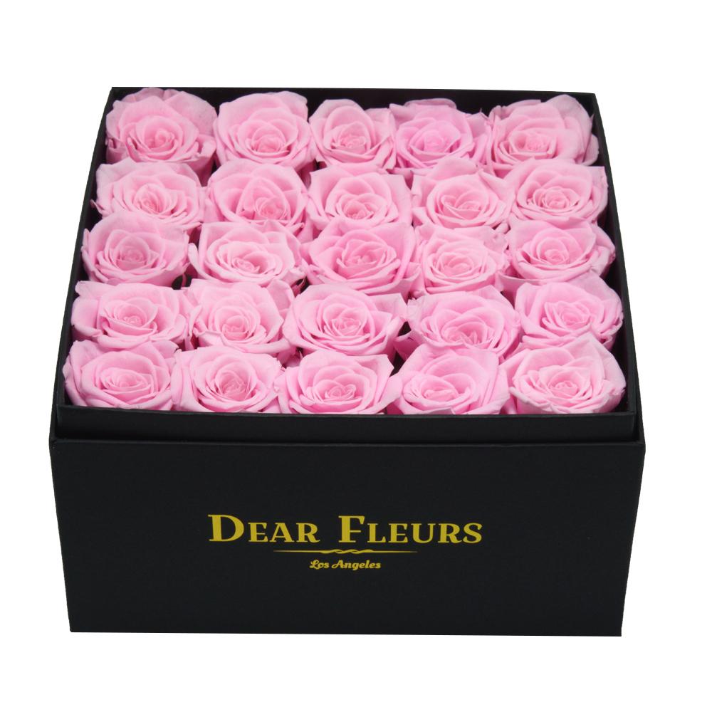 Dear Fleurs Medium Square Roses Rose Quartz Pink Medium Square Roses