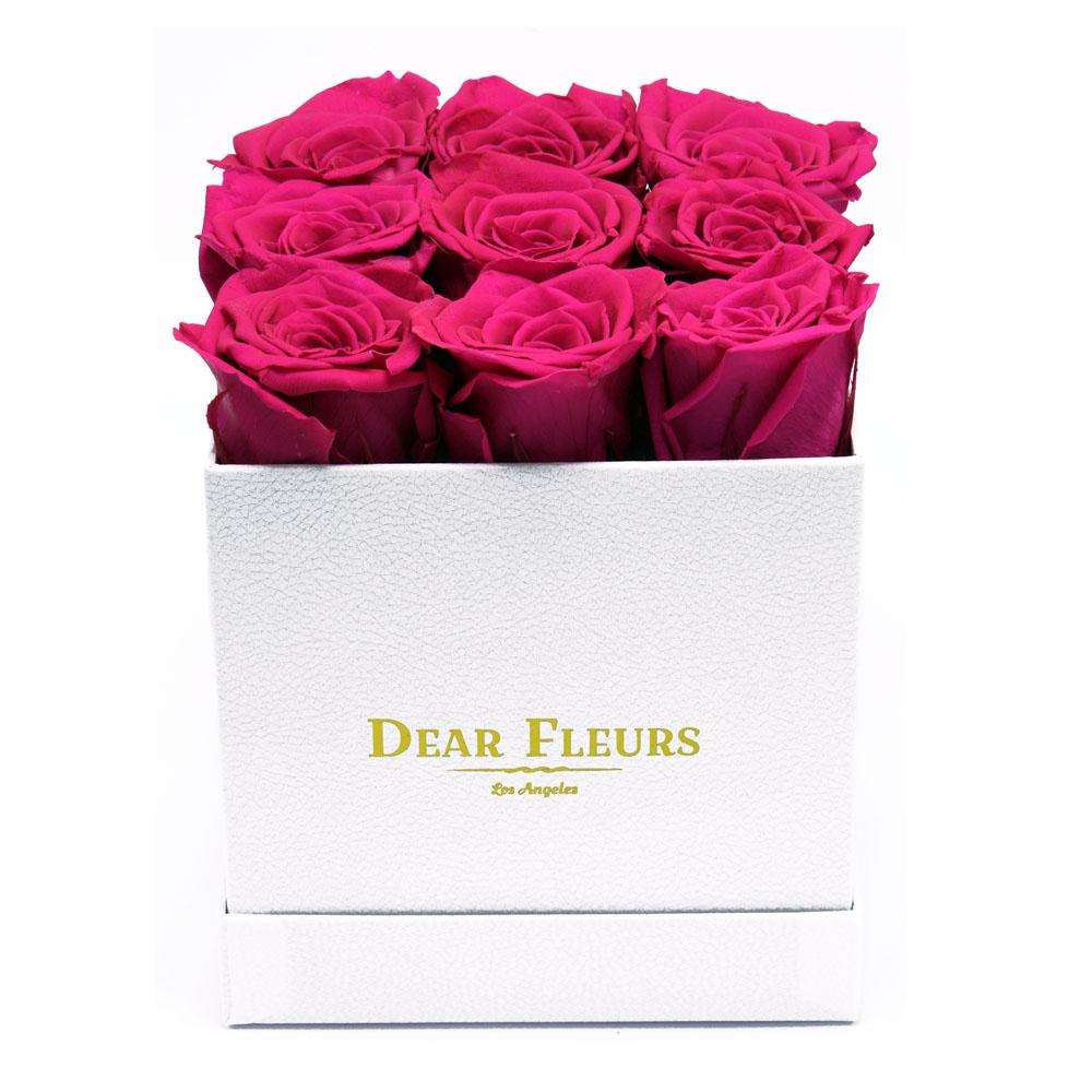 Dear Fleurs Nona Roses Hot Pink Nona Roses - White Box