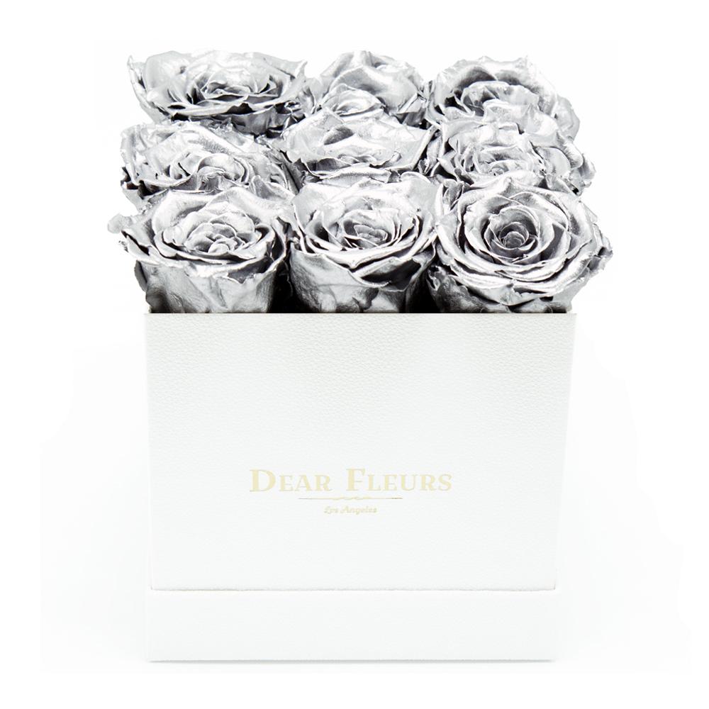 Dear Fleurs Nona Roses Metal Silver Nona Roses - White Box