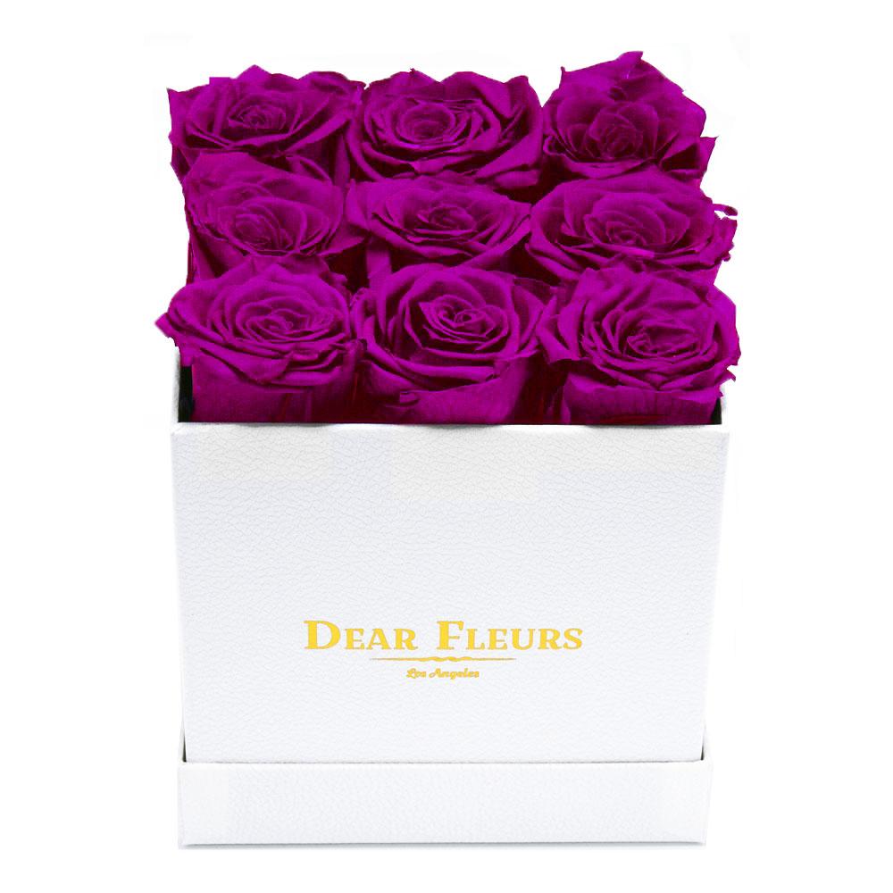 Dear Fleurs Nona Roses Purple Nona Roses - White Box