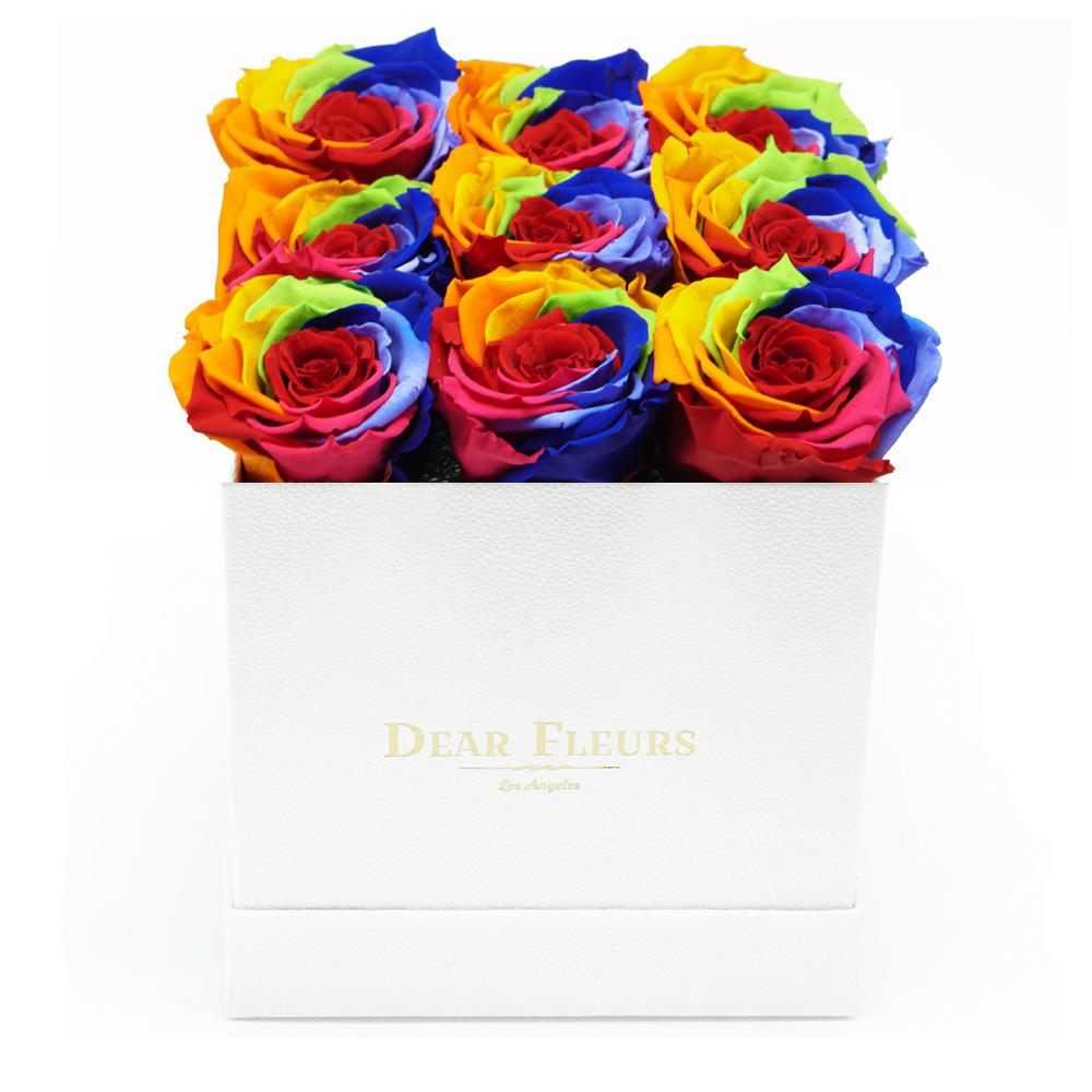 Dear Fleurs Nona Roses Rainbow Nona Roses - White Box