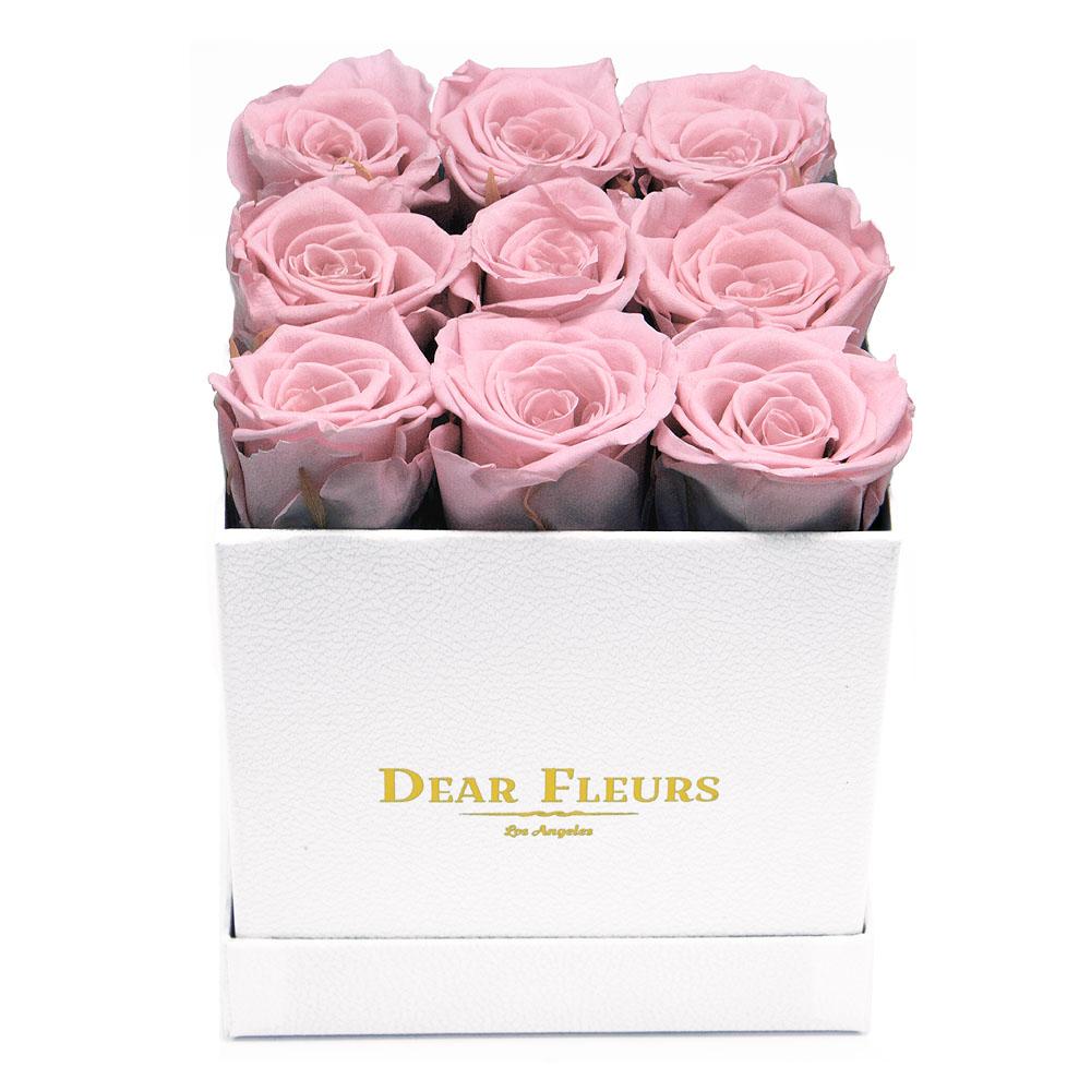 Dear Fleurs Nona Roses Rose Quartz Pink Nona Roses - White Box