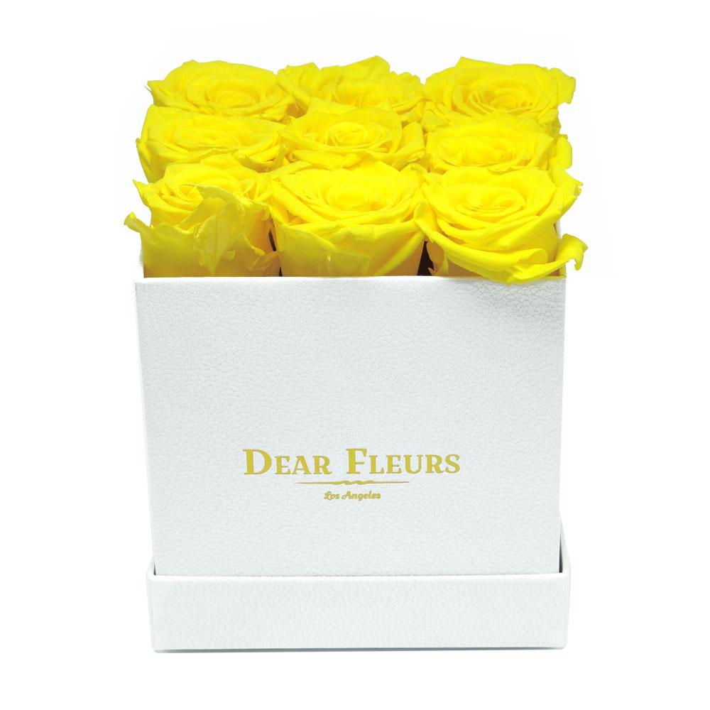 Dear Fleurs Nona Roses Yellow Nona Roses - White Box