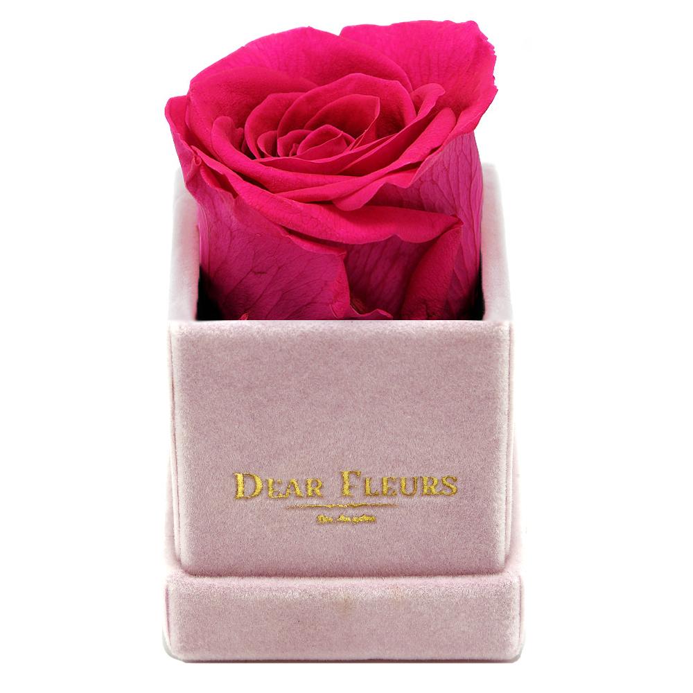 Acrylic Heart Rose Box - Pink