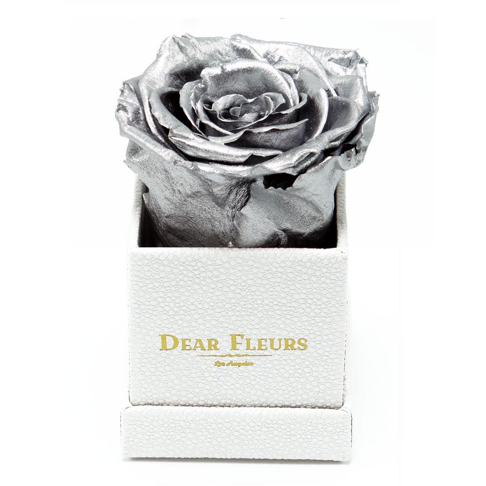 Dear Fleurs Petit Rose Metal Silver Petit Rose - White Box