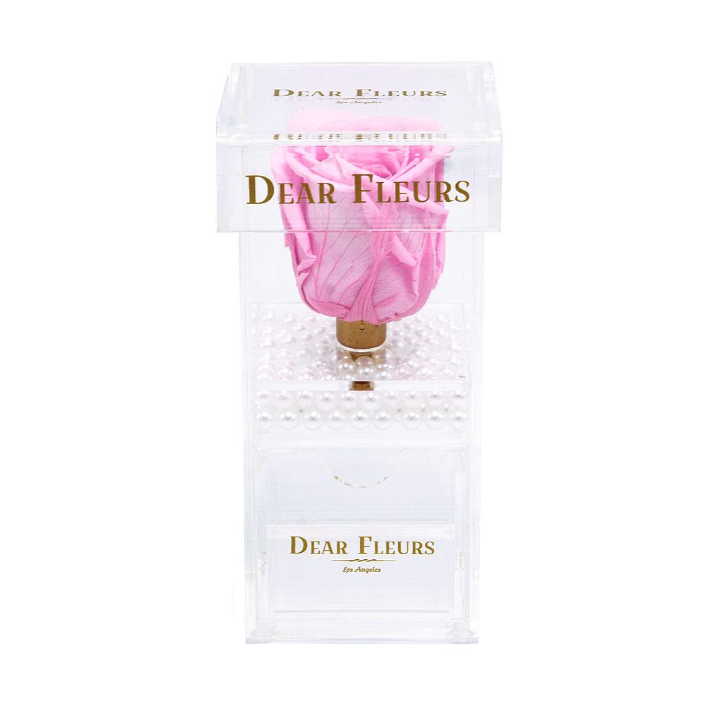 Dear Fleurs Single Rose Acrylic Jewelry Box Bubblegum Pink Single Rose Acrylic Jewelry Box
