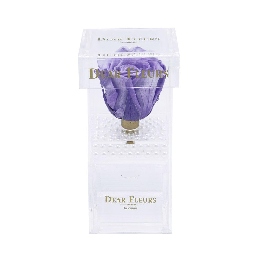 Dear Fleurs Single Rose Acrylic Jewelry Box Lavender Single Rose Acrylic Jewelry Box