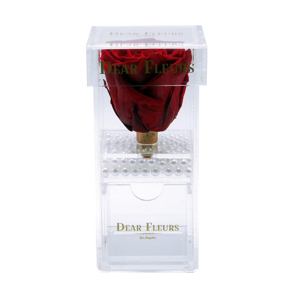 Dear Fleurs Single Rose Acrylic Jewelry Box Red Single Rose Acrylic Jewelry Box