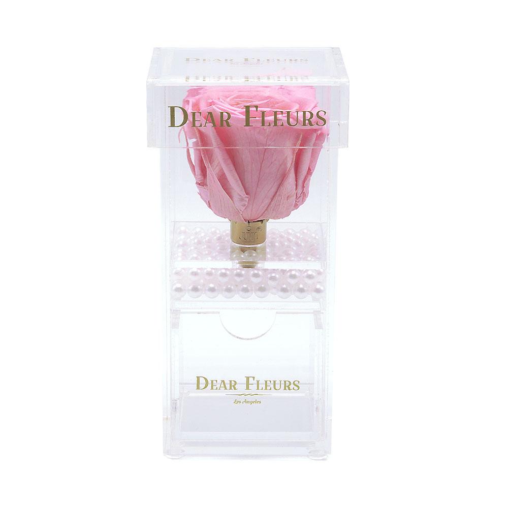 Dear Fleurs Single Rose Acrylic Jewelry Box Sweet Pink Single Rose Acrylic Jewelry Box
