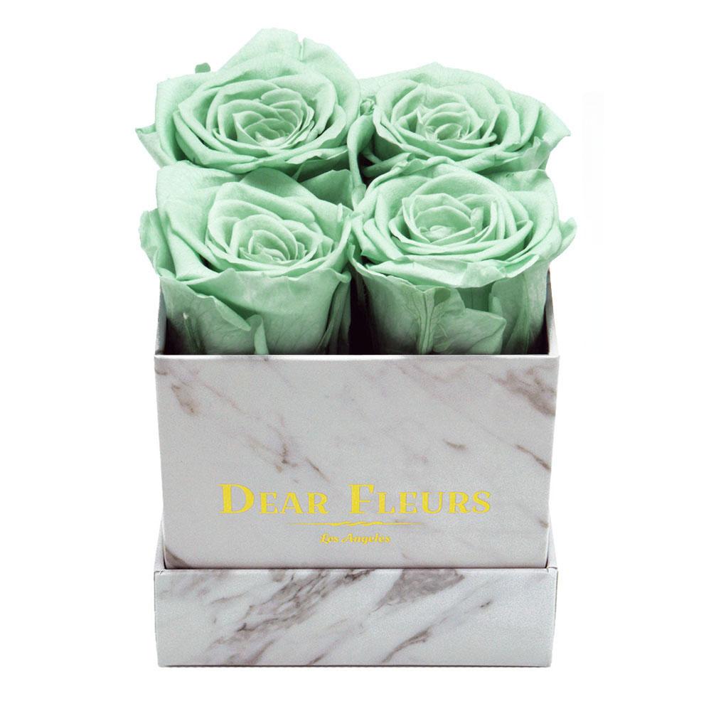 Dear Fleurs Small Square Roses Apple Green Small Square Roses - Marble Box
