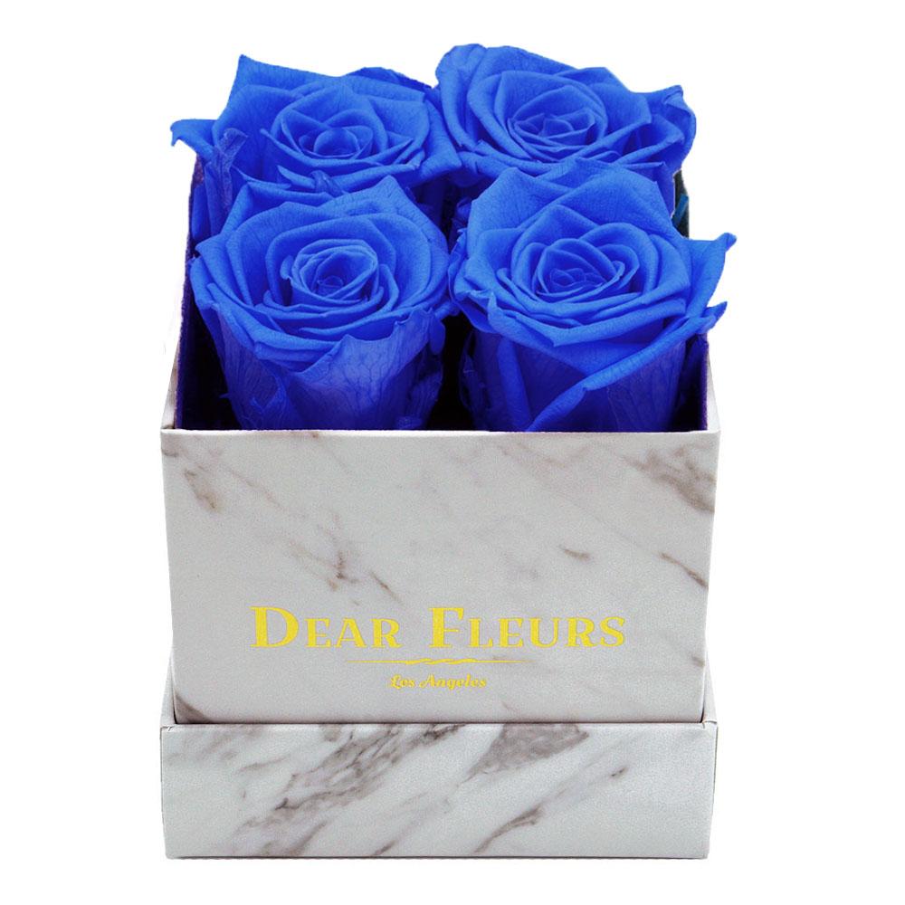Dear Fleurs Small Square Roses Azure Blue Small Square Roses - Marble Box