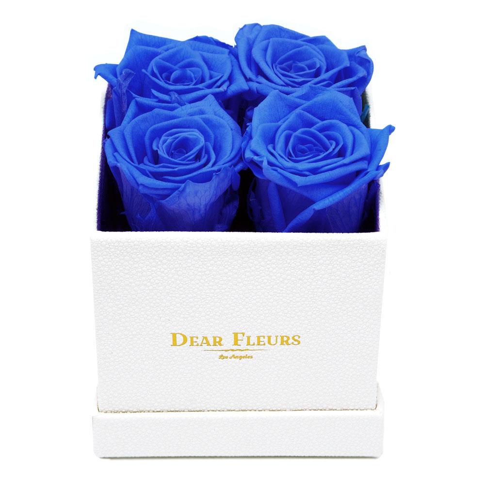 Dear Fleurs Small Square Roses Azure Blue Small Square Roses - White Box