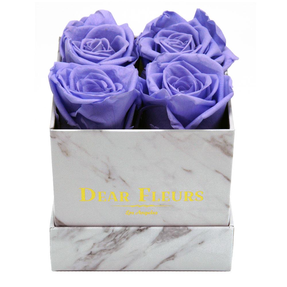 Dear Fleurs Small Square Roses Lavender Small Square Roses - Marble Box