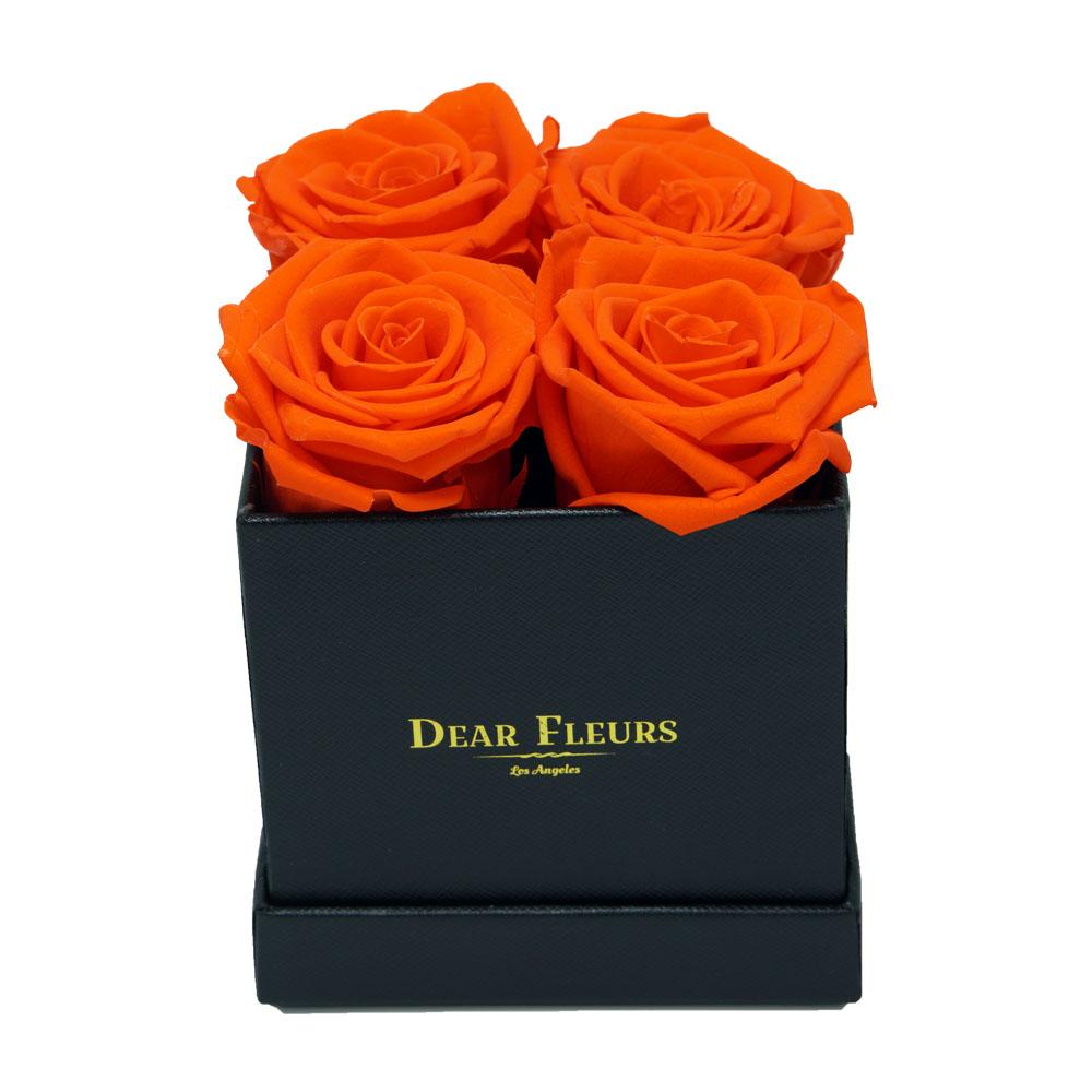 Dear Fleurs Small Square Roses Orange Small Square Roses - Black Box