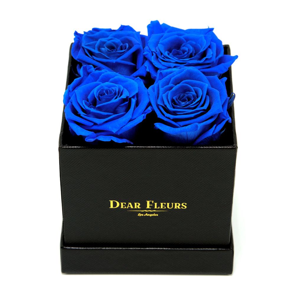 Dear Fleurs Small Square Roses Royal Blue Small Square Roses - Black Box