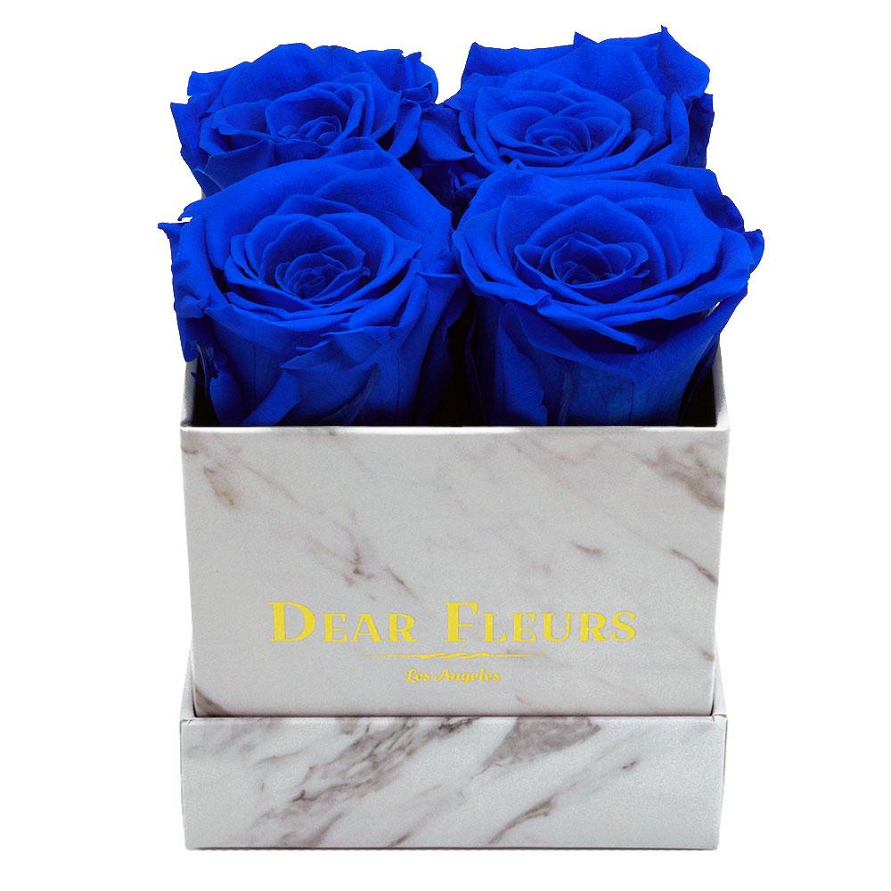Dear Fleurs Small Square Roses Royal Blue Small Square Roses - Marble Box