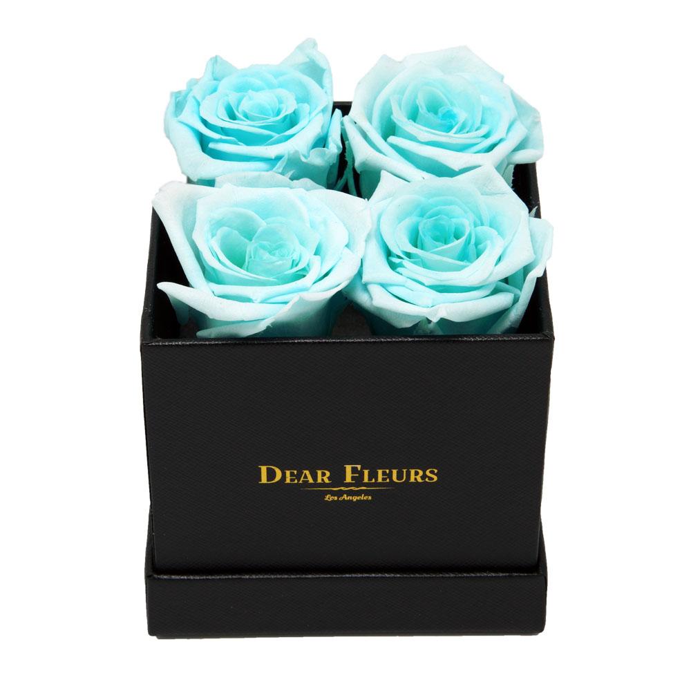 Dear Fleurs Small Square Roses Tiffany Blue Small Square Roses - Black Box