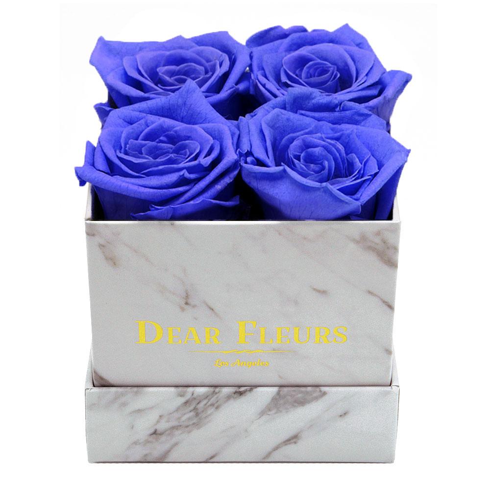 Dear Fleurs Small Square Roses Violet Small Square Roses - Marble Box