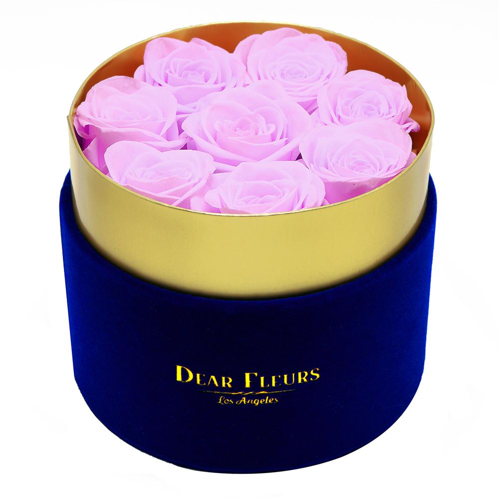 Dear Fleurs Small Velvet Roses Bubblegum Pink Small Velvet Roses - Blue Box