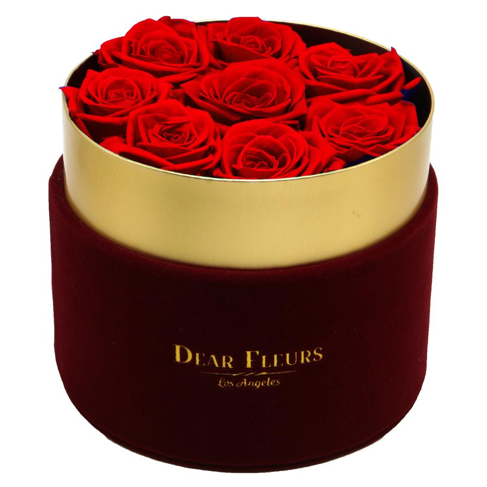 Dear Fleurs Small Velvet Roses Red Small Velvet Roses - Red Box